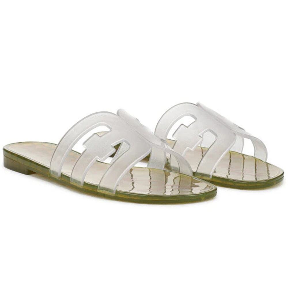 Sam Edelman Bay Jelly Slide Sandals Clear Lemon Green Size 8M